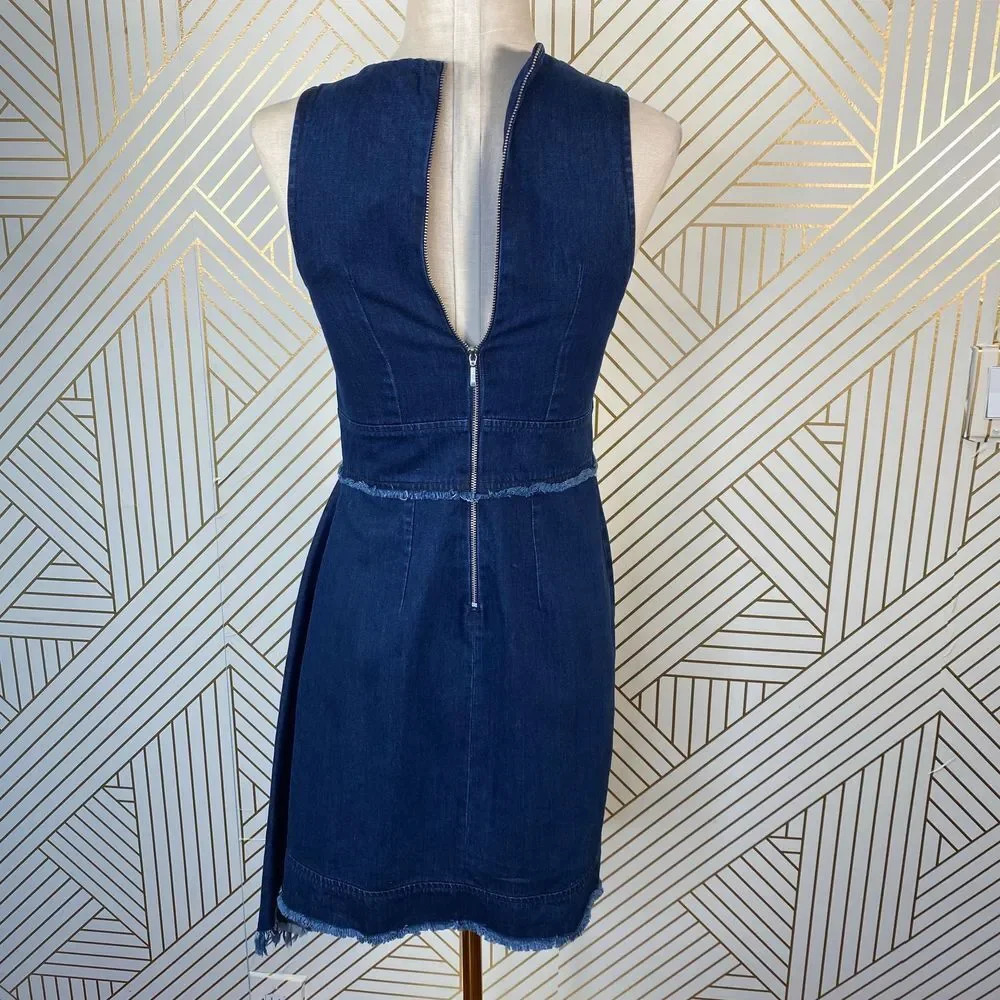 N/Nicholas‎ Denim Flare Side Sleeveless Dress Blue - Picture 8 of 12
